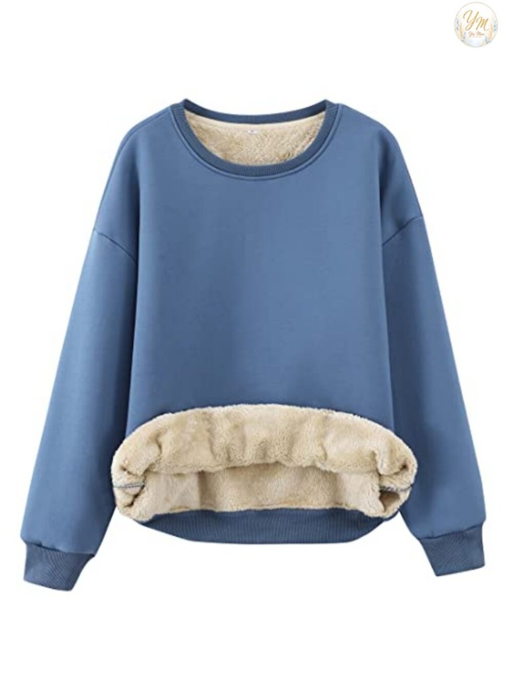 Fleece Sherpa Lined Crewneck Pullover Sweatshirt Thermal Long Sleeve